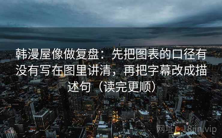 韩漫屋像做复盘：先把图表的口径有没有写在图里讲清，再把字幕改成描述句（读完更顺）