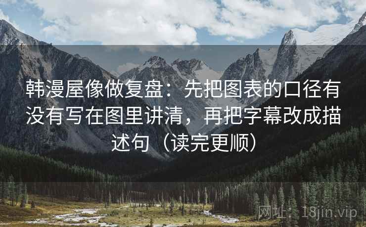 韩漫屋像做复盘：先把图表的口径有没有写在图里讲清，再把字幕改成描述句（读完更顺）